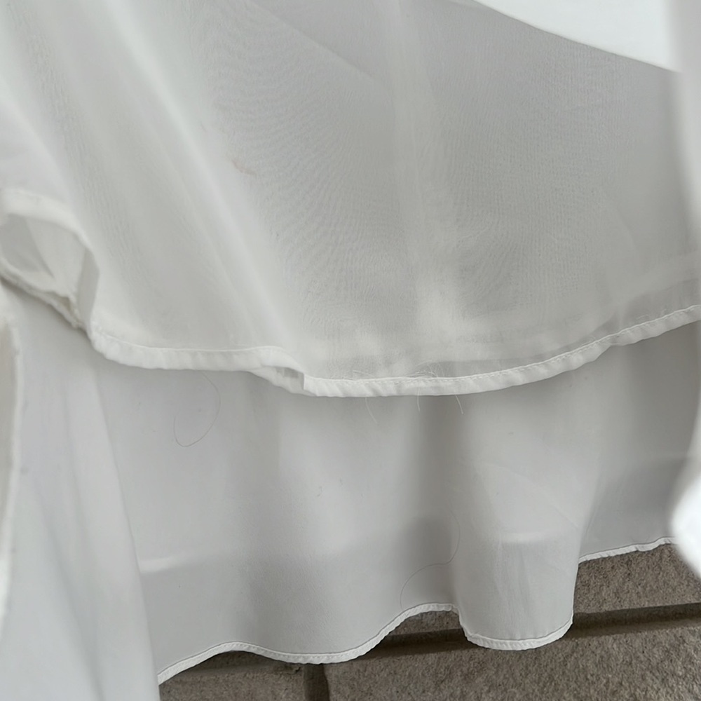 Dex The Suit Shop White Tiered Ruffled Blouse Sz XS - Picture 6 of 9